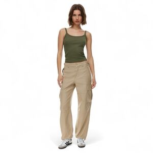Aritzia Tna Supply Cargo Pants | Neutral Baggy Fit‎ Mid Rise Y2K 90s Grunge Sz 4
